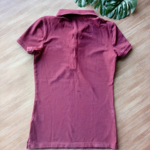 Aeropostale Red Wine T Shirt Polo Size M - Picture 4 of 5